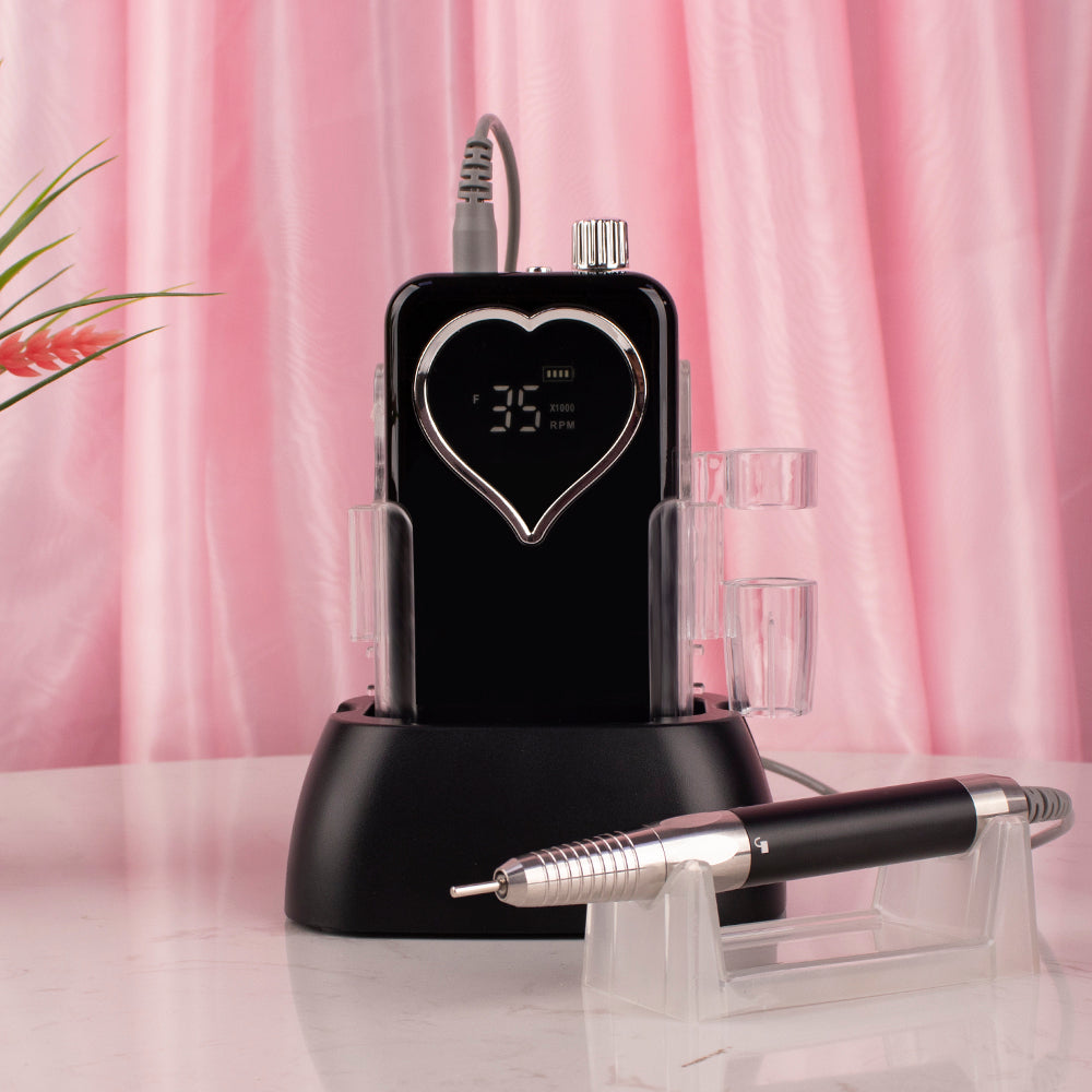 FNDM011 Manicure Pedicure Nail File Drill Machine Rechargeable 35000RPM Portable Nail Drill Machine Cordless with Electric Charge base