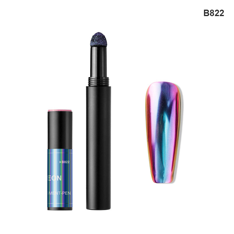 FNP072 6 Colors Chameleon Dark Glasses Air Cushion Pen Magic Mirror Powder Nail Pigment