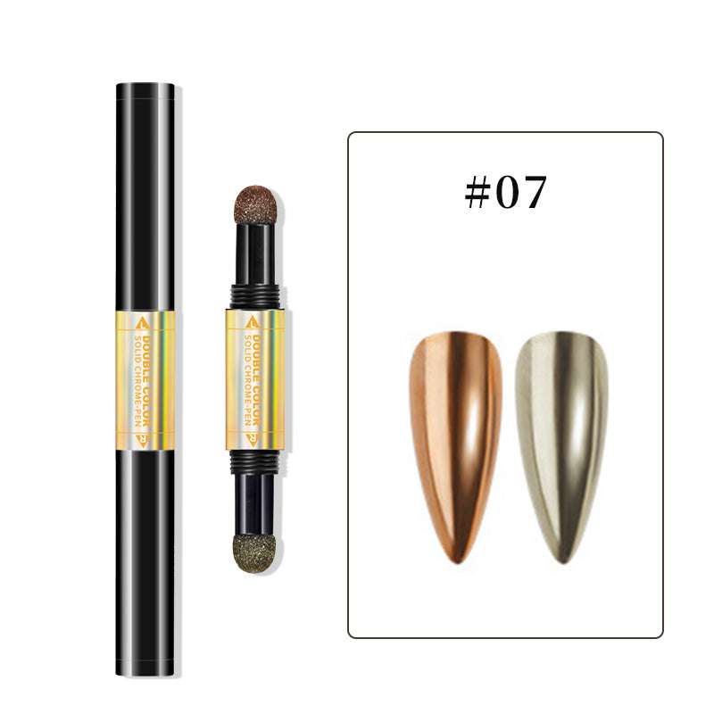 FNP037  2022 Double Head Color Holographic Pigment Chrome Nail Pen