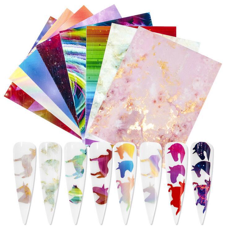 NS5D020  ForLife lip flame finger nail art sticker adhesive holographic fire hollow stickers for 5D nail sticker Water Decals