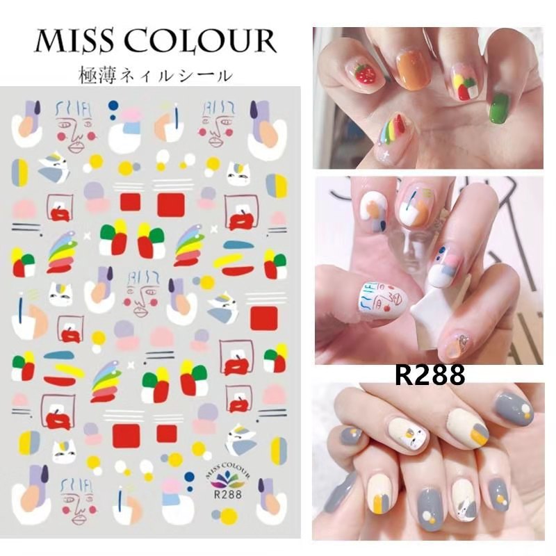 NS5D014  ForLife 1sheet Water Decal Fruit Series Nail Stickers Rainbow Cherry Orange Lemon Pineapple Decals Designs Manicure Waterm