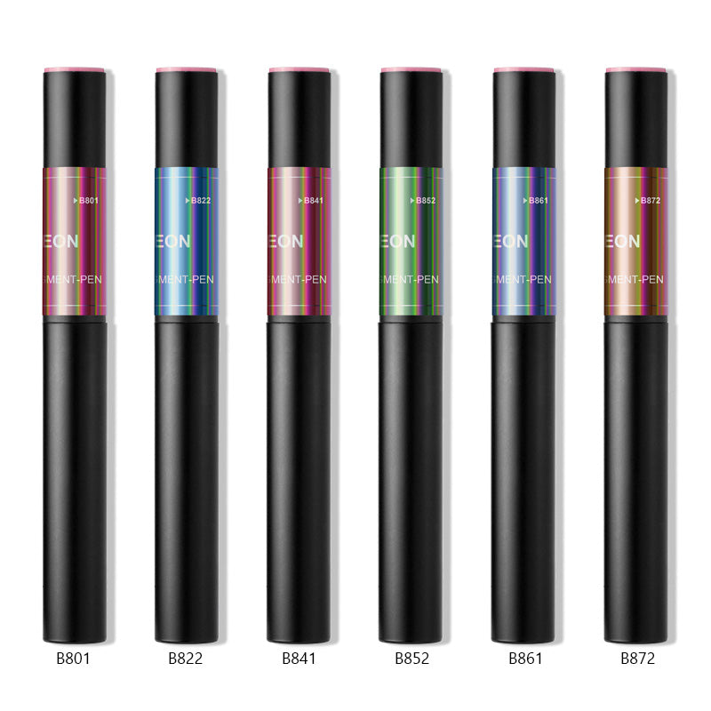 FNP072 6 Colors Chameleon Dark Glasses Air Cushion Pen Magic Mirror Powder Nail Pigment