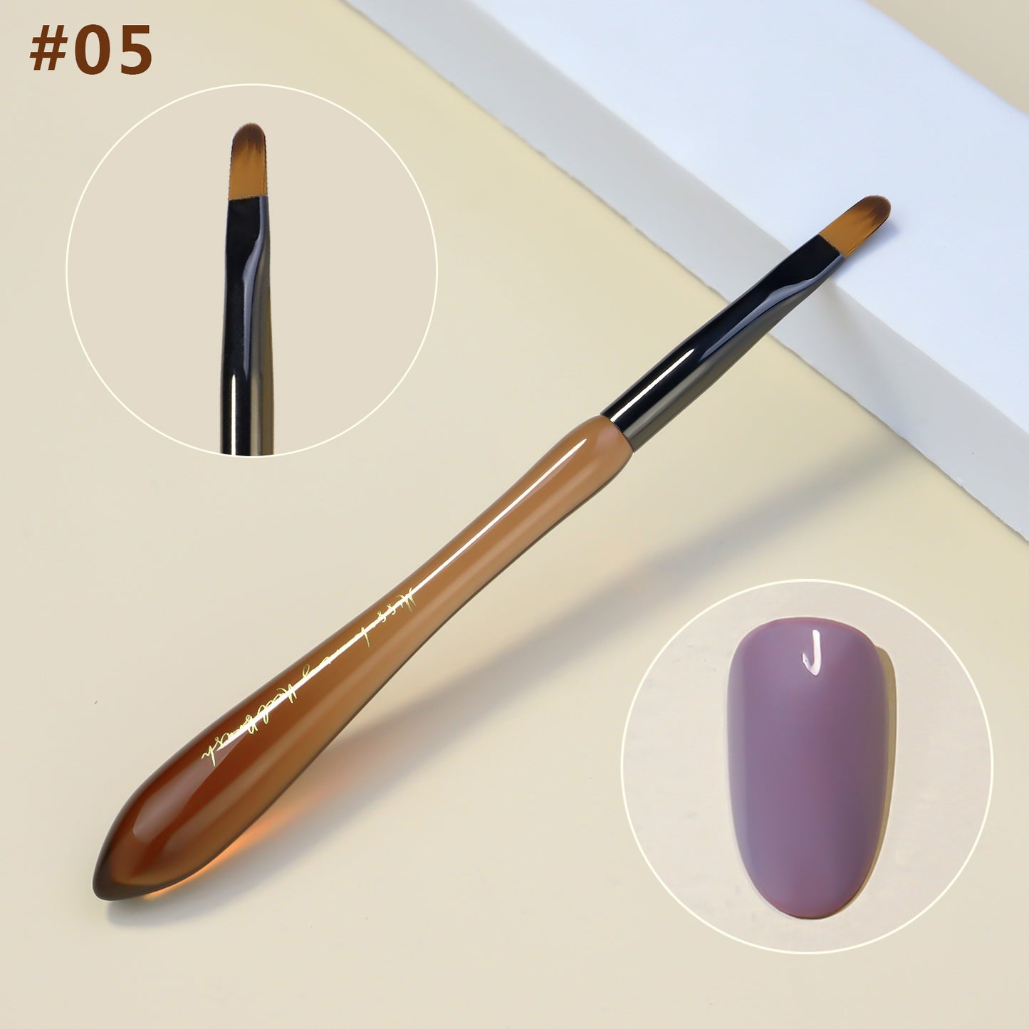 NBR045 Japanese New acrylic translucent coffee color gourd nail brush 8 styles painting smudge carving pen