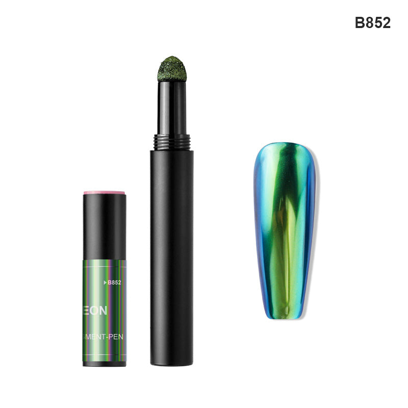 FNP072 6 Colors Chameleon Dark Glasses Air Cushion Pen Magic Mirror Powder Nail Pigment