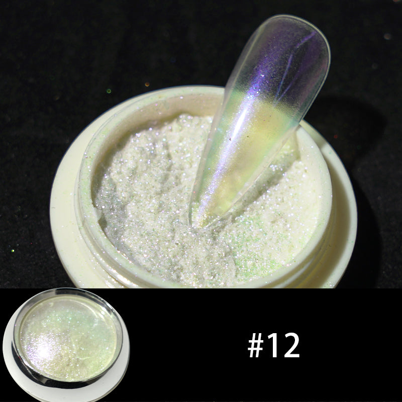 FNP028 Wholesale Moonlight Nail Acrylic Powder Solid Aurora Mirror White Pearl Powder UV Nail Glitter Chrome Powder