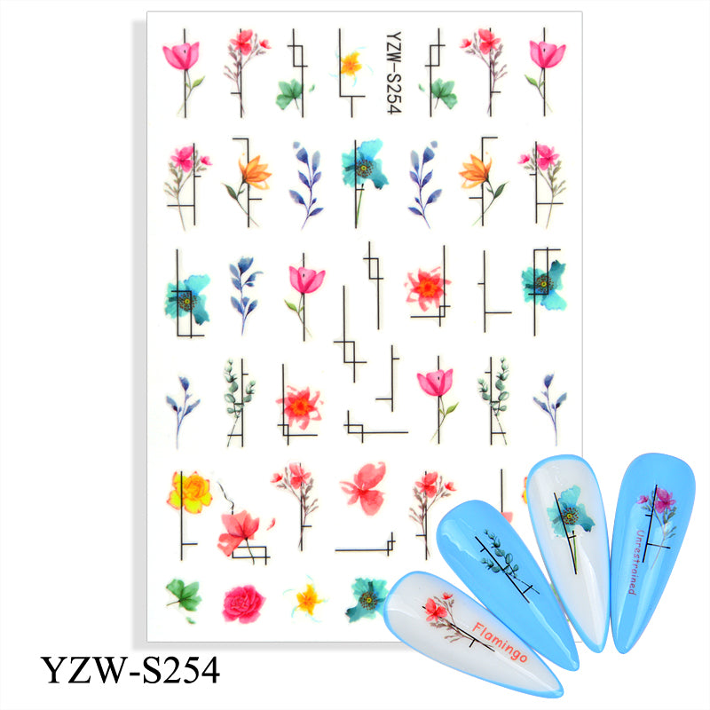 NS5D005  New Valentine's Day Love Flower Red Lip Sticker Nail Decoration