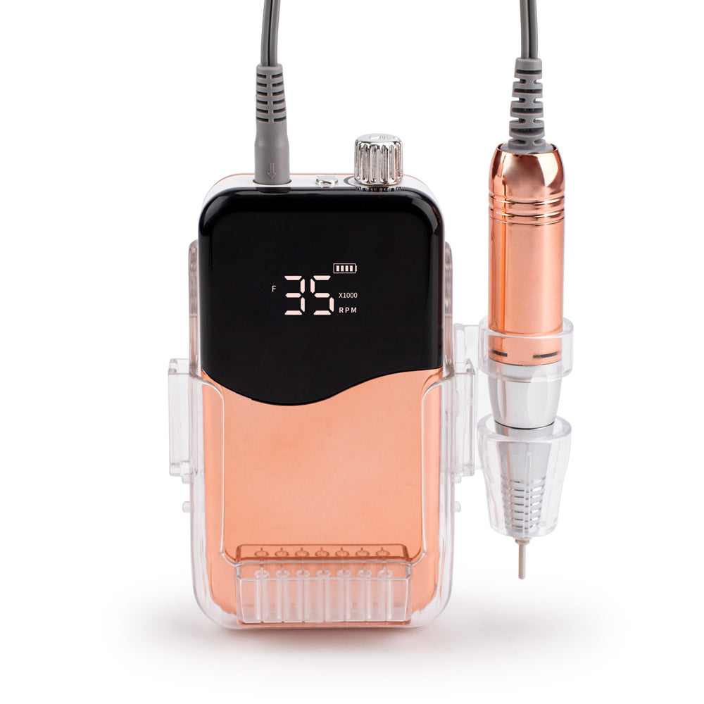 FNDM002 Professional Rechargeable Desktop 35000RPM Acrylic Nail File Drill Machine 45W Nail Polish Machine Drill Bit