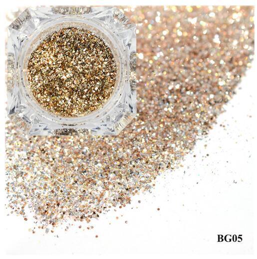 FNP006 Hot nail enhancement platinum glitter gold foil gold powder laser color change DIY nail sequins