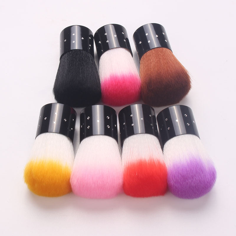 NBR047 Nail powder brush with drill soft hair cleaning brush beauty powder blusher brush wholesale