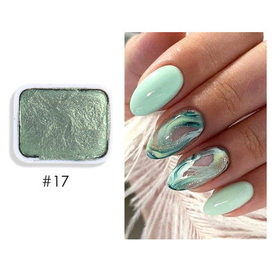 FNP042  Blooming Ink Watercolor Solid Pearlescent Powder Painting Marble Magic Chrome Glitter DIY Nail Art Tool