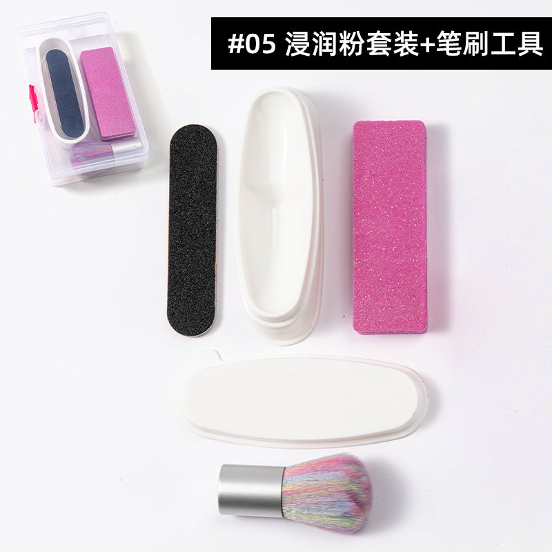 FNP081 New nail gel infiltrated dipping powder set tool combination and Pigment Acrylic custom color selection for nail art decoration
