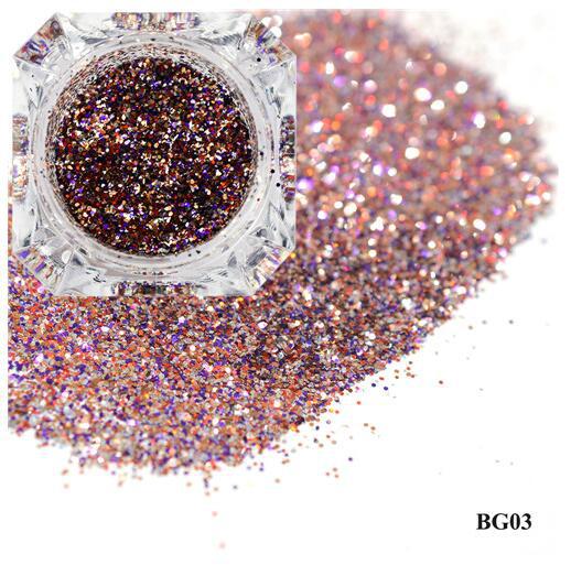FNP006 Hot nail enhancement platinum glitter gold foil gold powder laser color change DIY nail sequins