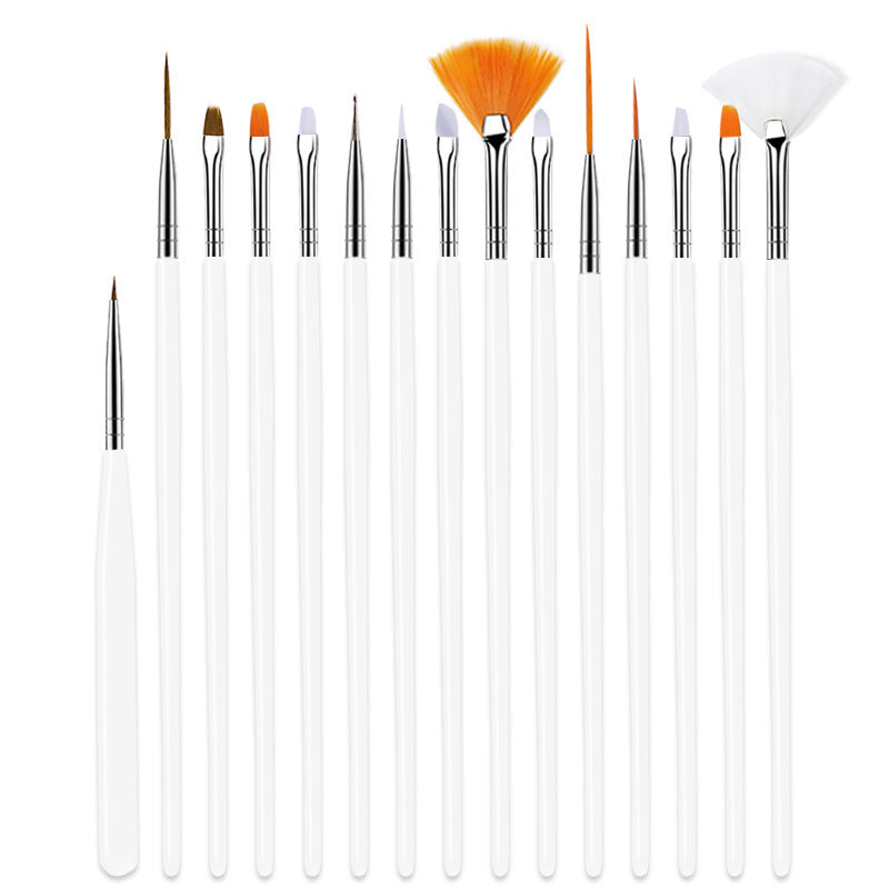 NBR029  ForLife Professional Salon Nail Set 15pcs Painted Carving Pens Nail Brush Nail Tools