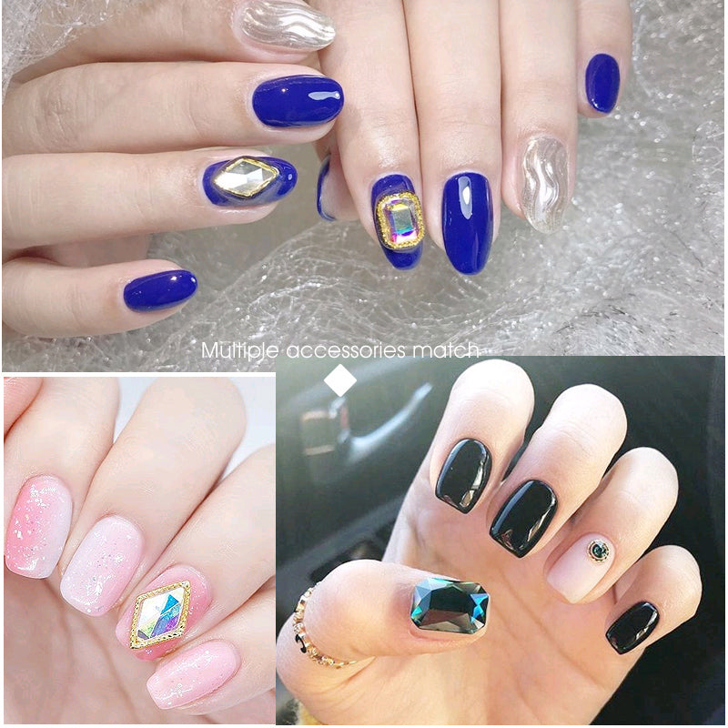 NRS007 ForLife 6 Grid Pack Flatback Nail Art Crystal Rhinestones Zircon Decorations 3d Alloy Retro Nail Accessories DIY tools