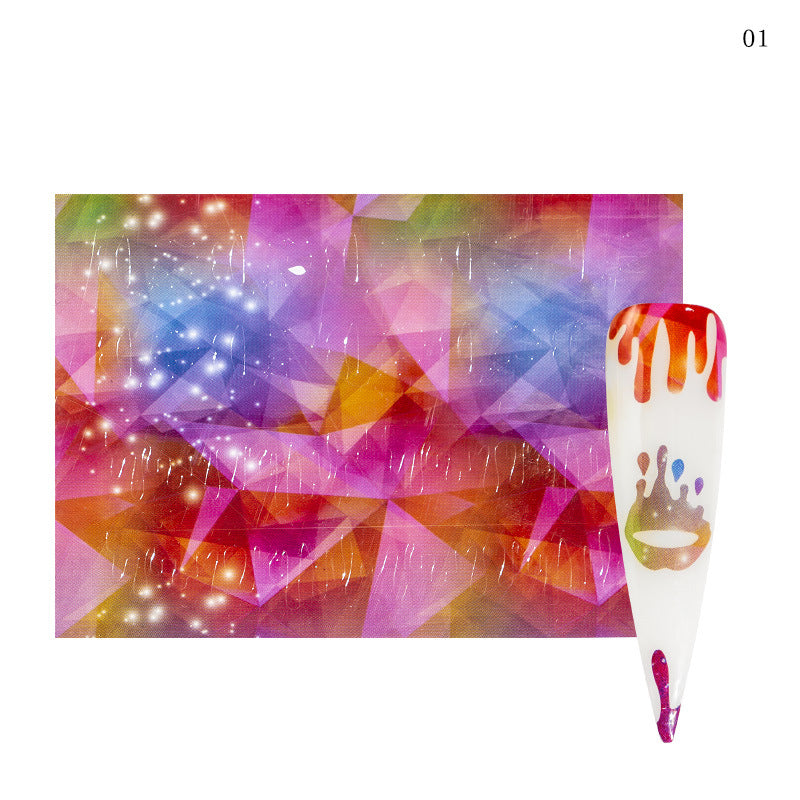 NS5D020  ForLife lip flame finger nail art sticker adhesive holographic fire hollow stickers for 5D nail sticker Water Decals