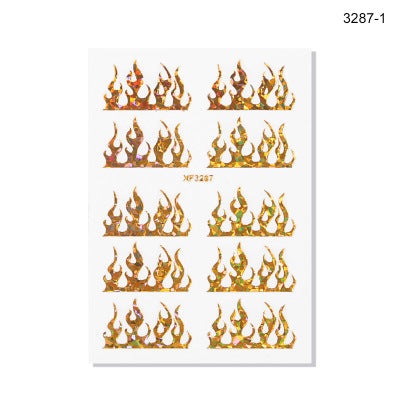 NS5D022  ForLife 3D Manicure Flame Nail Sticker Holographic fireworks decals Reflections Self-Adhesive Foils DIY Nail Art Decoration