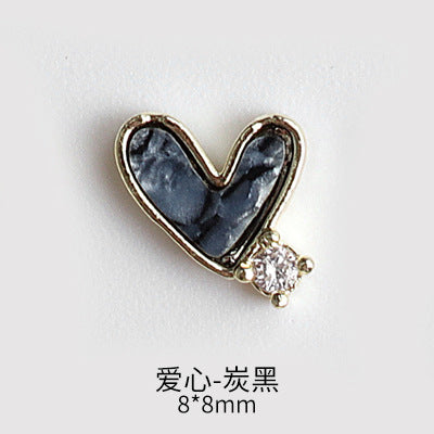 NZJ043 New nail art shell love jewelry metal accessories nail decoration diamond alloy jewelry