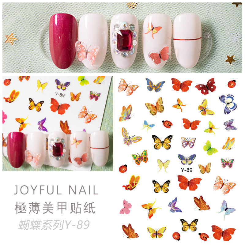 NS5D019  ForLife Self Adhesive Nail Sticker butterfly Avocado Decals Manicure 5D Nail sticker for Fingernails Toenails Nail Tips