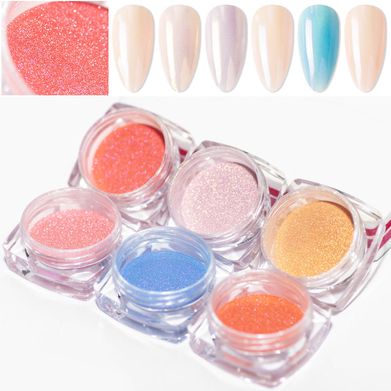 FNP100 New Arrived Wholesale 6 Colors/set Laser Nail Art Powder
