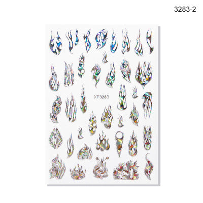 NS5D022  ForLife 3D Manicure Flame Nail Sticker Holographic fireworks decals Reflections Self-Adhesive Foils DIY Nail Art Decoration