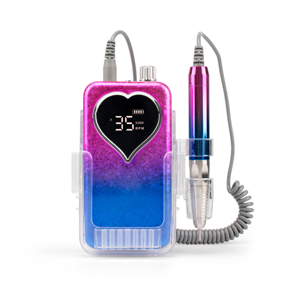 FNDM011 Manicure Pedicure Nail File Drill Machine Rechargeable 35000RPM Portable Nail Drill Machine Cordless with Electric Charge base