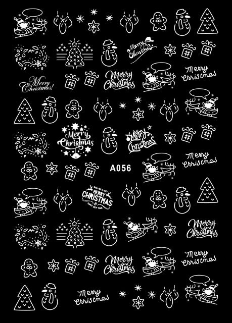 NS5D028  ForLife 3D Nail Art Christmas Slider Wraps Snowflake Elk Santa Adhesive Flame Sticker Red Gold Manicure Nails Designs