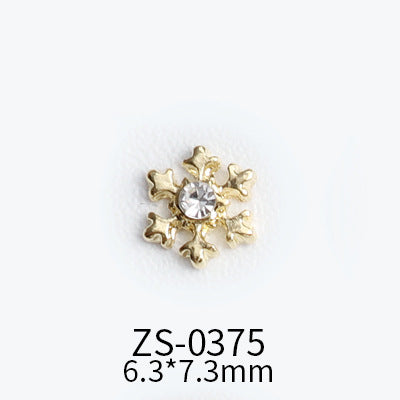 NZJ039 Wholesale Christmas Snowflake series AB diamond white diamond nail jewelry