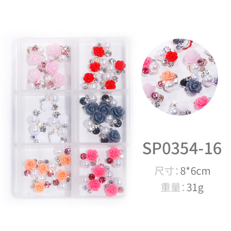 NZJ064 New Snake Planet Zircon Rhinestone Six-Grid Alloy Jewelry Wholesale 2022 New Nail Art Alloy Jewelry Vintage big drill pile drill