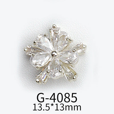 NZJ040 Christmas Nail Art Zircon Charms 3D Snowflake Nail Glitter Sticker Supplies Accessories Shiny Xtmas Nail Rhinestones Jewelry