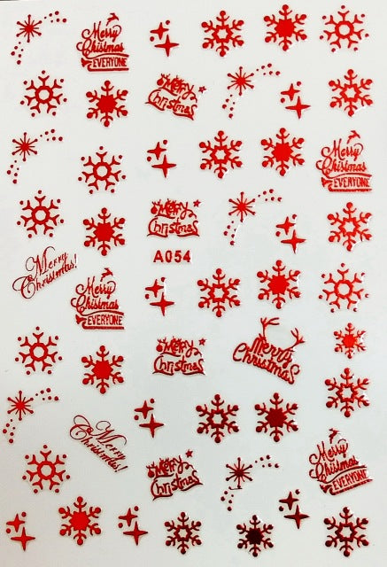NS5D028  ForLife 3D Nail Art Christmas Slider Wraps Snowflake Elk Santa Adhesive Flame Sticker Red Gold Manicure Nails Designs