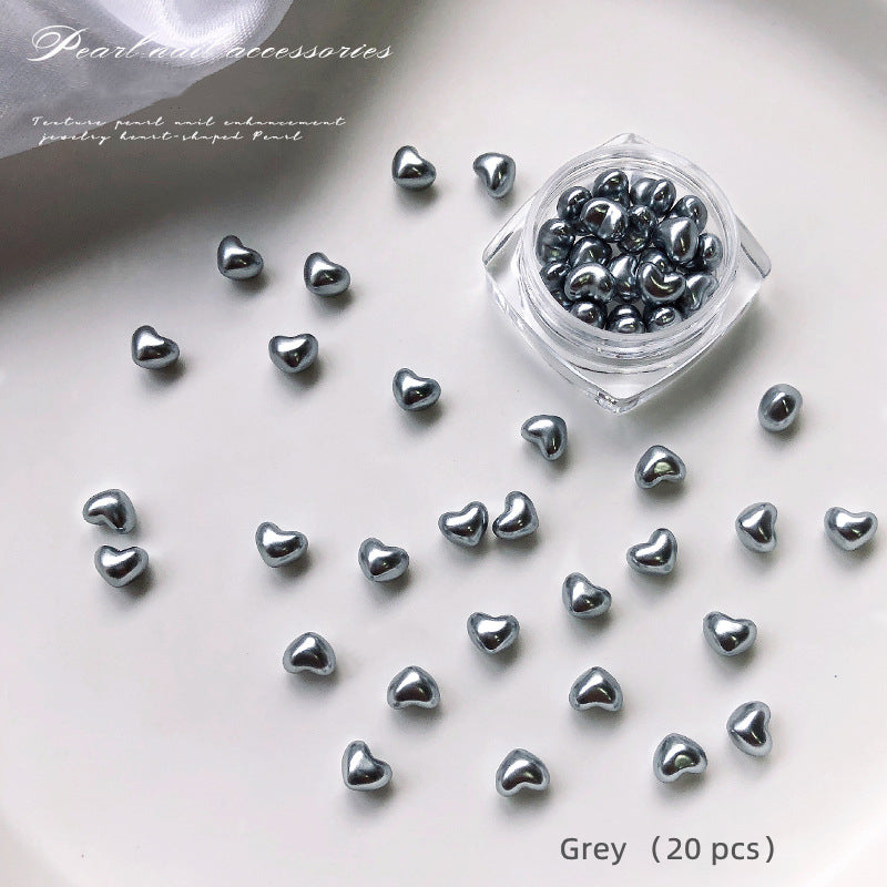 NRS033 Nail Art Love Pearl Jewelry 2022 New 3D Heart Nail Decoration 20pcs/bag