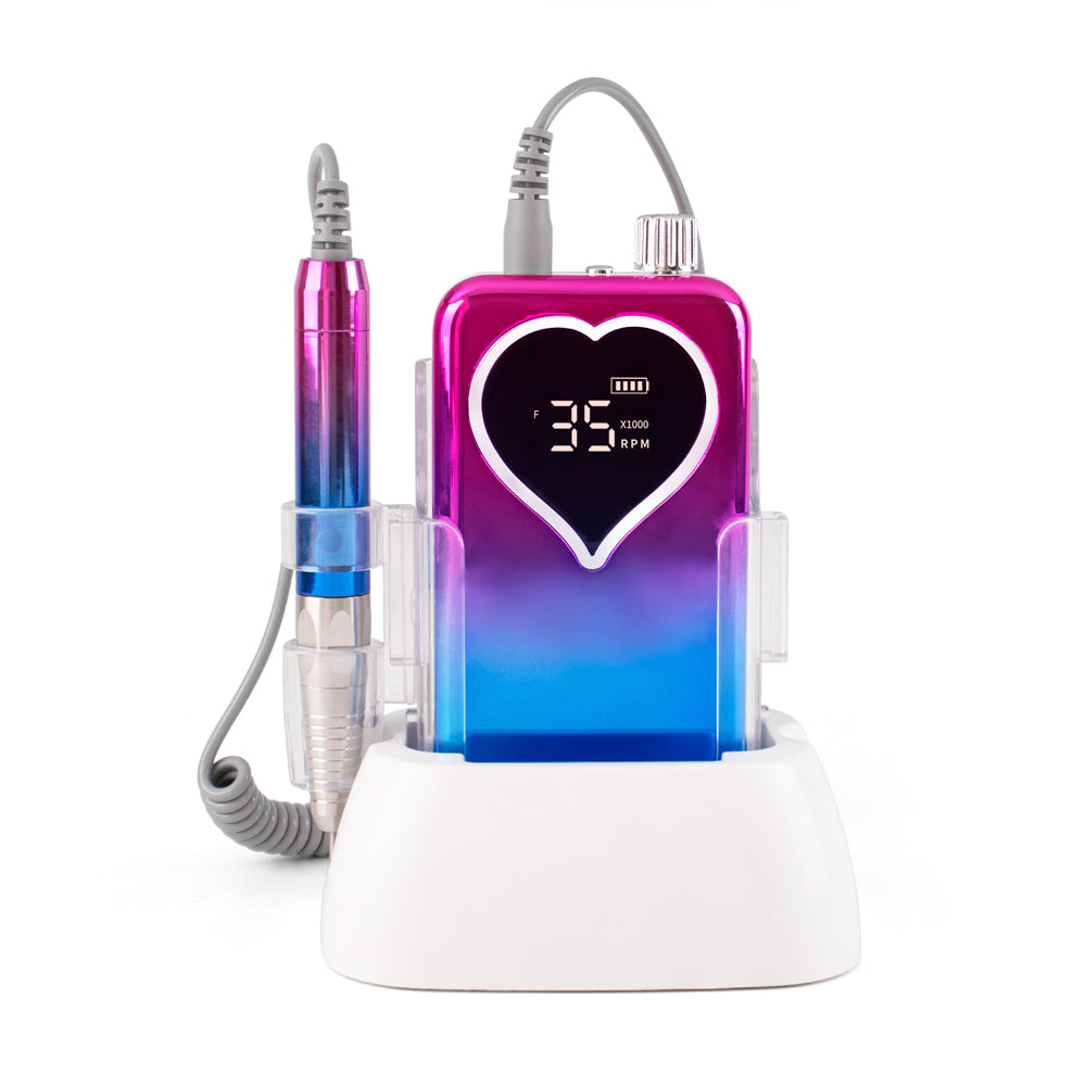 FNDM011 Manicure Pedicure Nail File Drill Machine Rechargeable 35000RPM Portable Nail Drill Machine Cordless with Electric Charge base