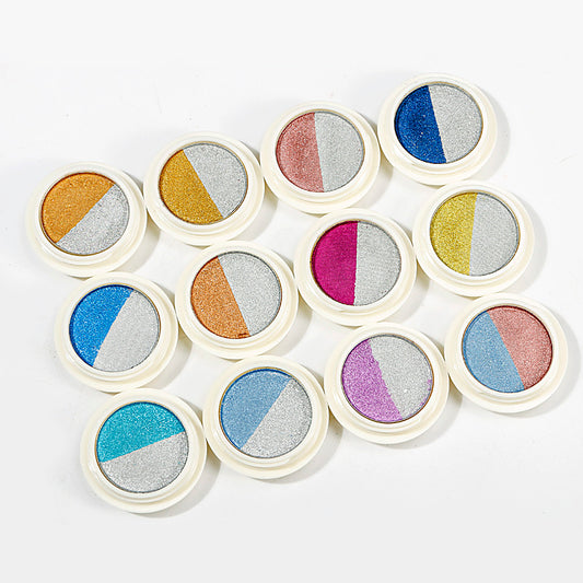 FNP046  Eco friendly Double Color Nail Glitter Mirror Powder Nail Art Pigment Dust Laser Magic Acrylic Power