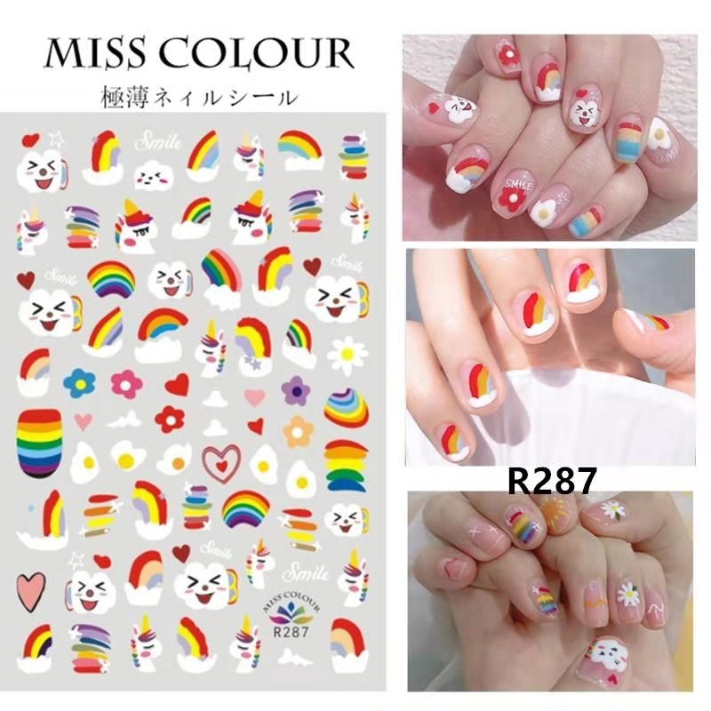 NS5D014  ForLife 1sheet Water Decal Fruit Series Nail Stickers Rainbow Cherry Orange Lemon Pineapple Decals Designs Manicure Waterm