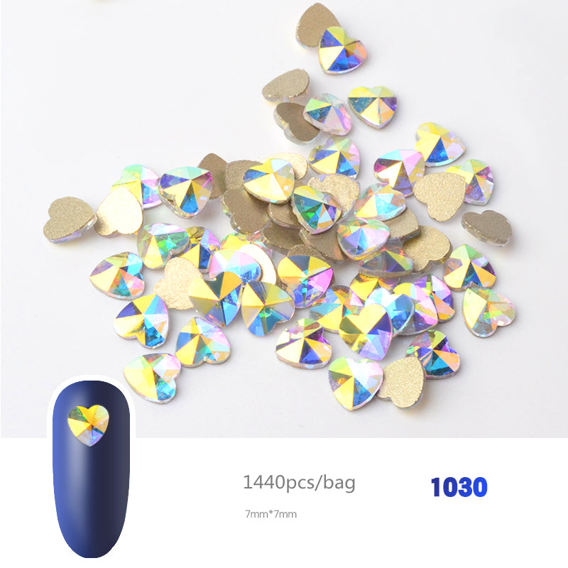 NRS019 Crystal AB 3D Nail Art Rhinestones Gem 1440pcs/bag Flatback Stones DIY Decorations Manicure Diamond Jewelry Different Shapes