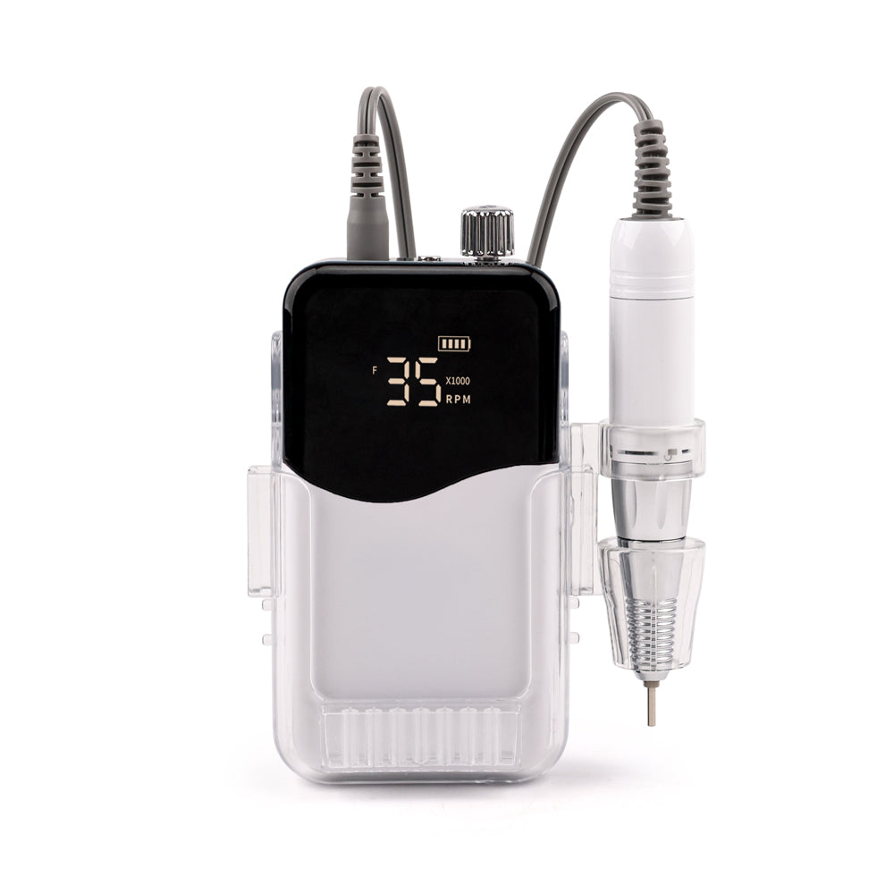 FNDM002 Professional Rechargeable Desktop 35000RPM Acrylic Nail File Drill Machine 45W Nail Polish Machine Drill Bit
