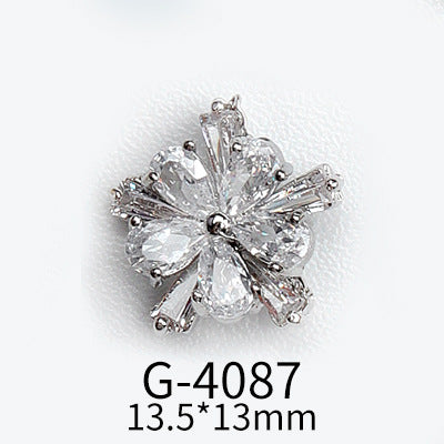 NZJ040 Christmas Nail Art Zircon Charms 3D Snowflake Nail Glitter Sticker Supplies Accessories Shiny Xtmas Nail Rhinestones Jewelry