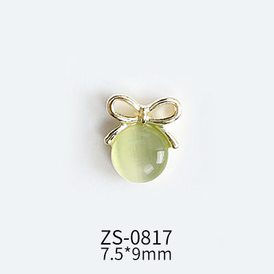 NZJ047 Lollipop Design 3D Nail Art Charms Heart Shaped Cat's Eye Stone Design Manicure Jewelry For Nail Art Decoration