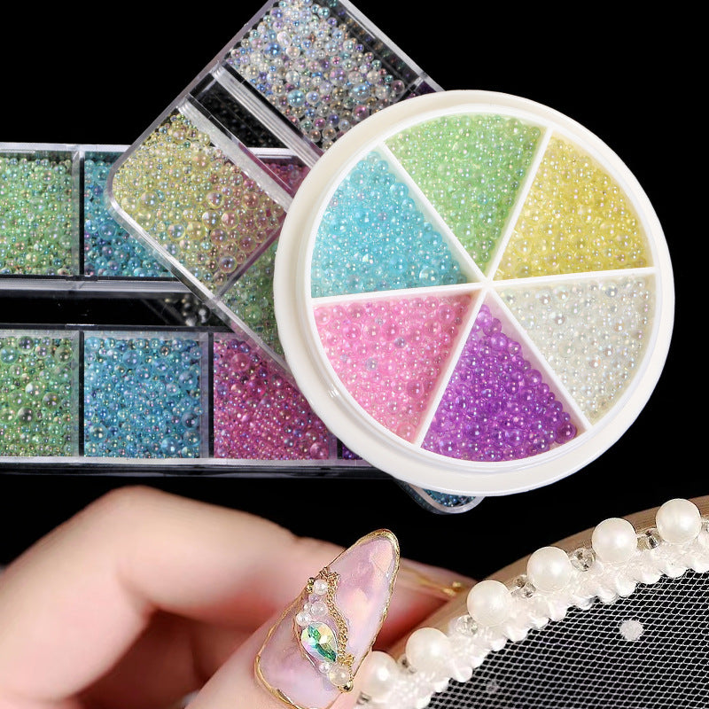 NRS030 New Symphony bead glass 6 grid 12 grid manicure blister bubble beads DIY crystal nail art