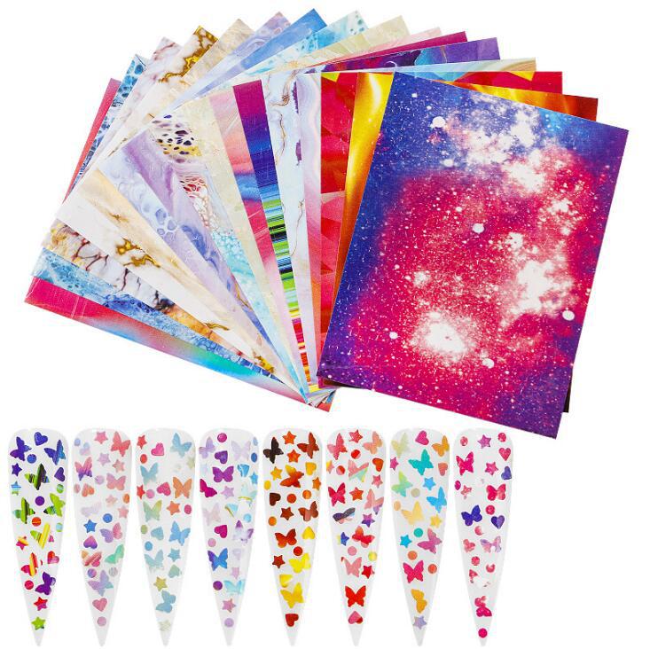 NS5D020  ForLife lip flame finger nail art sticker adhesive holographic fire hollow stickers for 5D nail sticker Water Decals