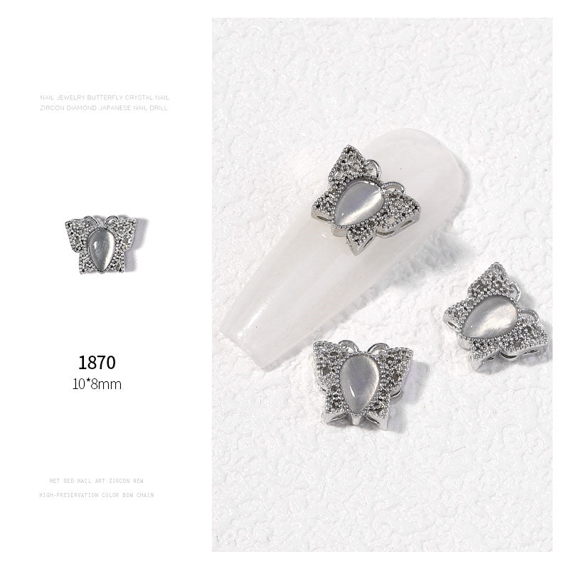 NZJ052 New Luxury Zircon Crystal Rhinestones For Nails Alloy Gold Nail Art Decorations Fashion Jewelry Ornaments
