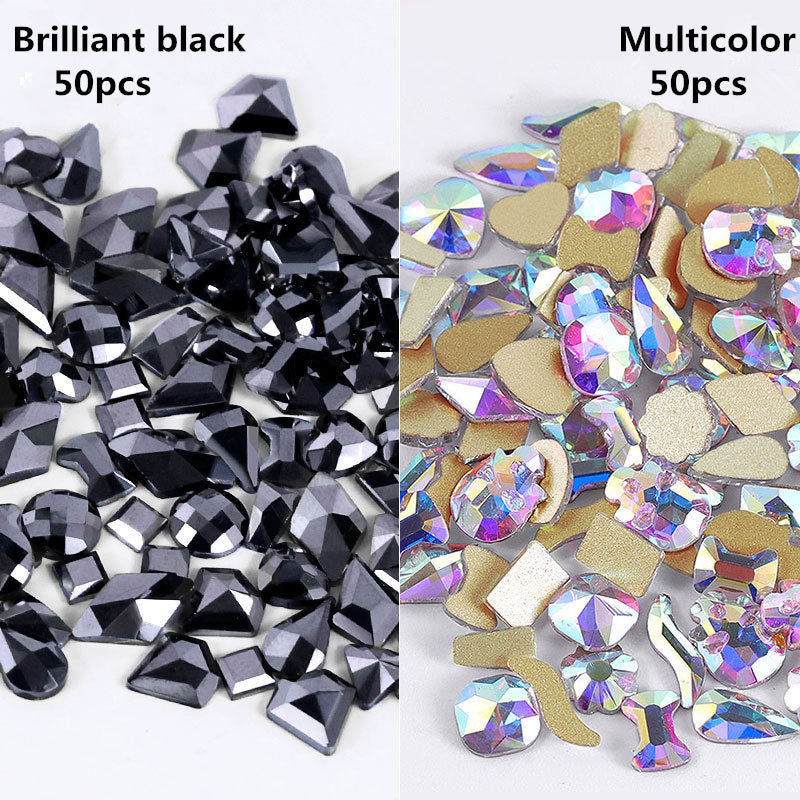 NRS003 ForLife Pear Nail Mix Color Rhinestones Gems Diamond Gold Bottom Flat Back Strass Stone 3D Charms Nails Accessories