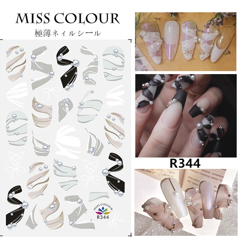 NS5D018  ForLife Ballet shoe ribbon Morocco Nail Art Stickers butterfly Avocado Decals Manicure for Fingernails Nail Tips