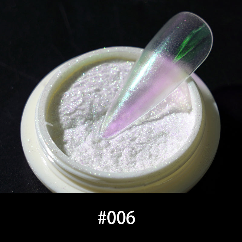 FNP028 Wholesale Moonlight Nail Acrylic Powder Solid Aurora Mirror White Pearl Powder UV Nail Glitter Chrome Powder