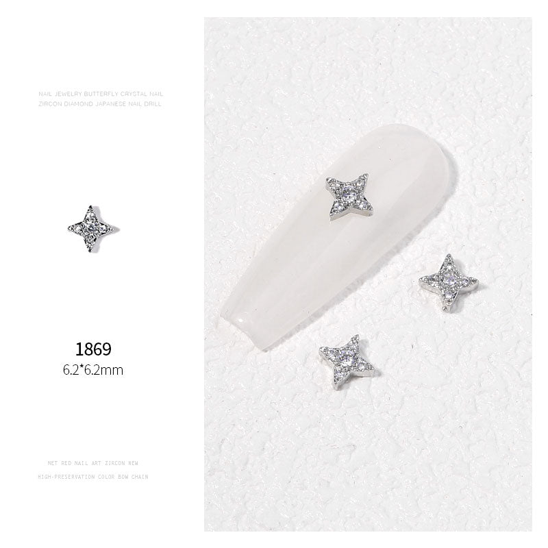 NZJ052 New Luxury Zircon Crystal Rhinestones For Nails Alloy Gold Nail Art Decorations Fashion Jewelry Ornaments