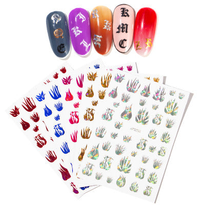 NS5D022  ForLife 3D Manicure Flame Nail Sticker Holographic fireworks decals Reflections Self-Adhesive Foils DIY Nail Art Decoration