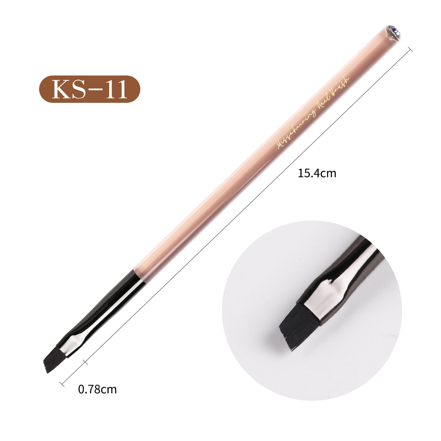 NBR034  Acrylic Brown Translucent Nail Brush Set Drawing Pen Light Therapy Brush