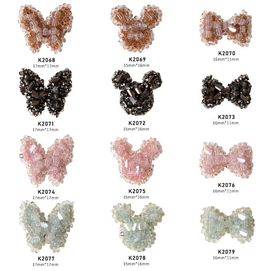 NDE047 ForLife 2021 new nail jewelry Japanese crystal bow handmade rhinestone butterfly Mickey 3D nail decoration