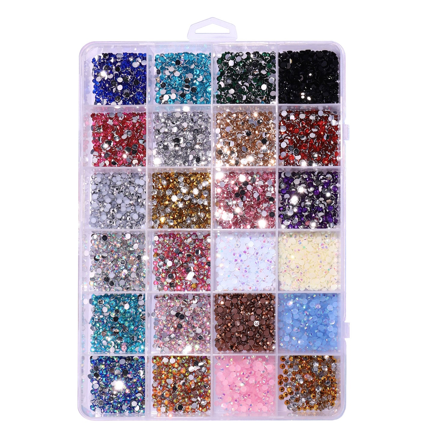 NRB019 Hot selling flat bottom resin rhinestones 24 grid fluorescent AB resin rhinestones diy jewelry accessories wholesale