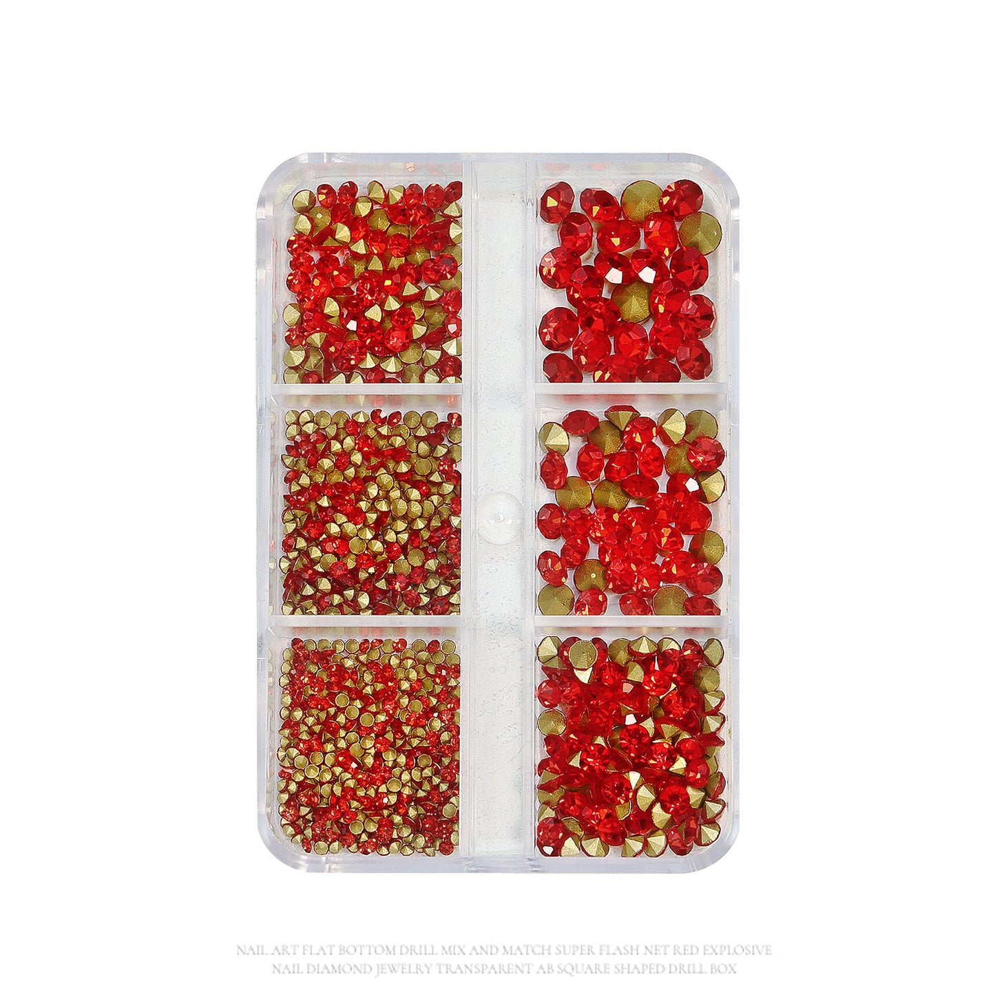 NRS031 6 grids/box pointed bottom colored glass rhinestones pink blue nail art rhinestone decoration